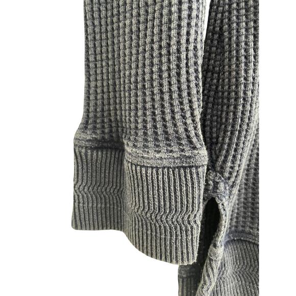 Soft Surroundings Tunic Top Thermal Waffle Knit Long Sleeve Pocket Blue Sz M - Picture 6 of 10